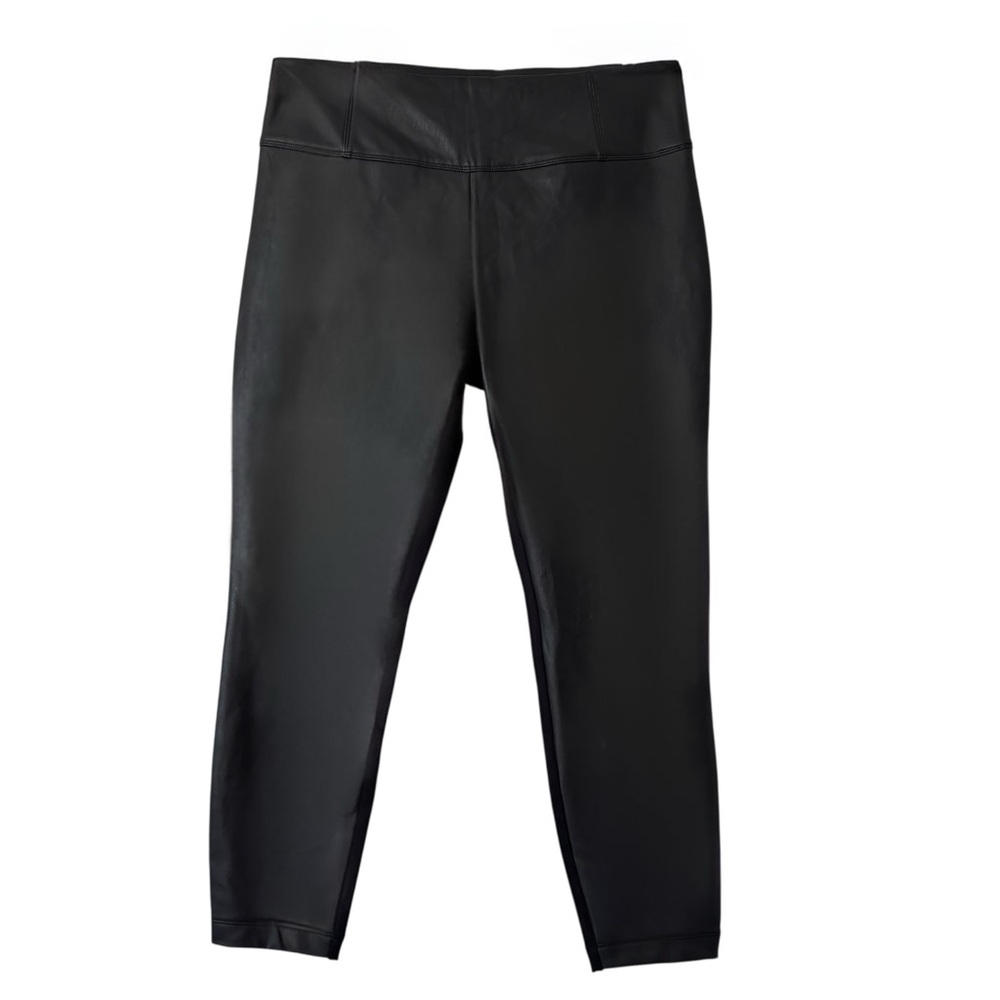 Reitmans Signature Black Faux Leather Skinny Leggings Size 14 Petite
